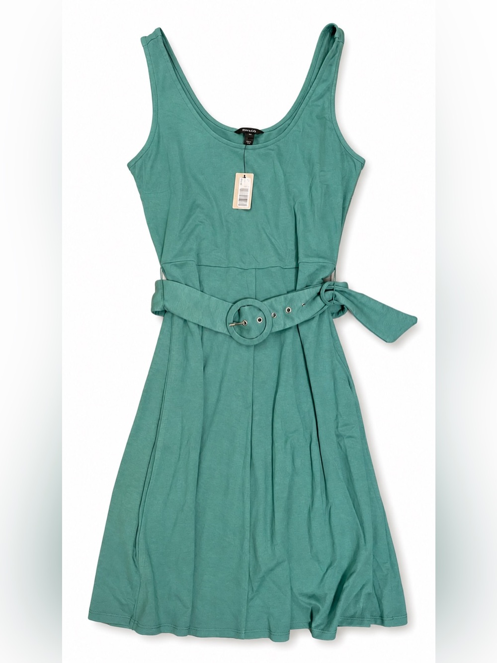 RW&CO Sleeveless Belted Fit & Flare Dress Green Size Small NWT